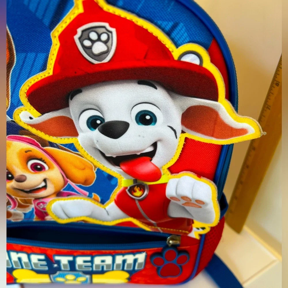 Multicolored Backpack Featuring Paw Patrol Characters with Two Zippered Sections